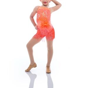 Shimmering Orange Kids Dance Outfit